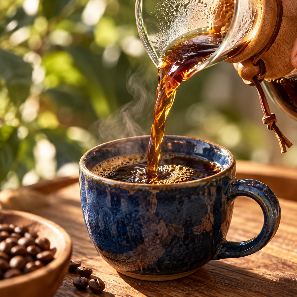 Brewing a cup of Bali Blue