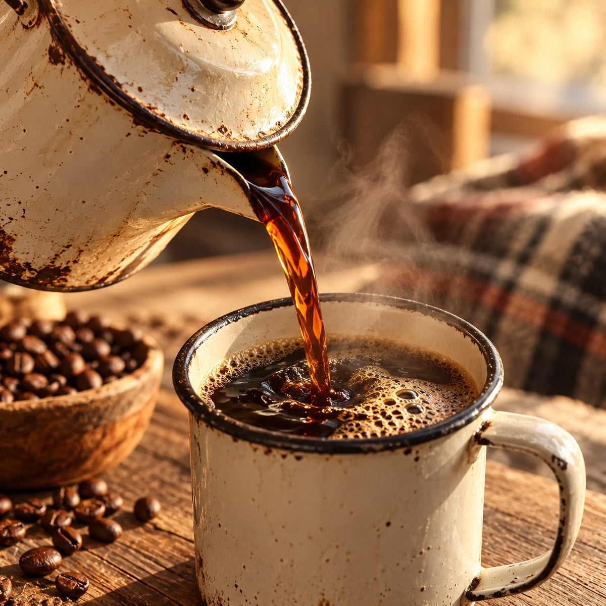 Brewing a cup of Cowboy Blend