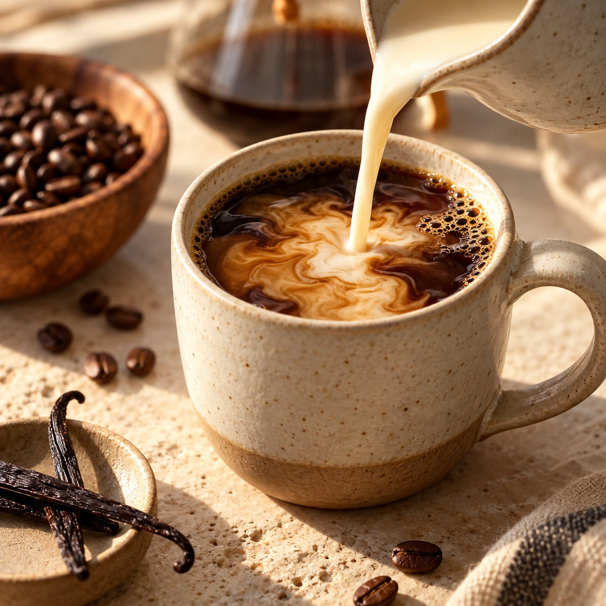 Brewing a cup of French Vanilla