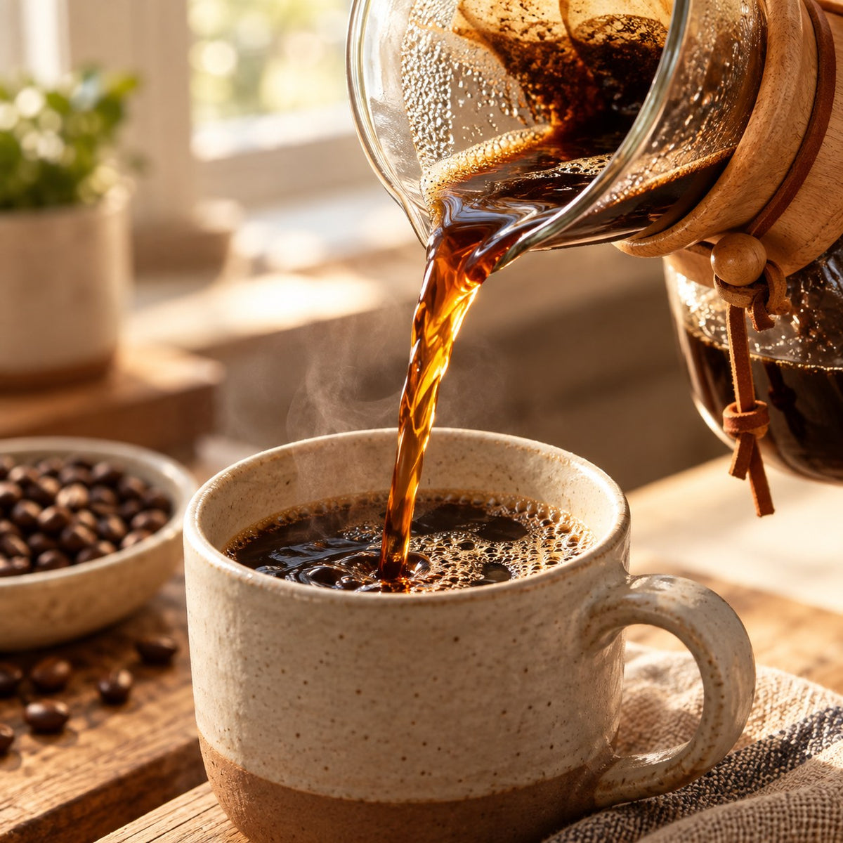 Brewing a cup of Half Caf