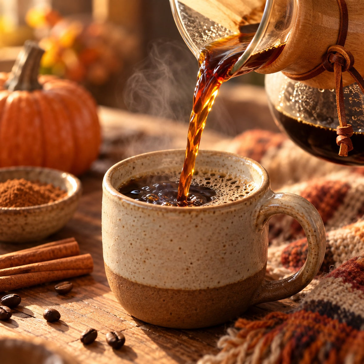 Brewing a cup of Pumpkin Spice