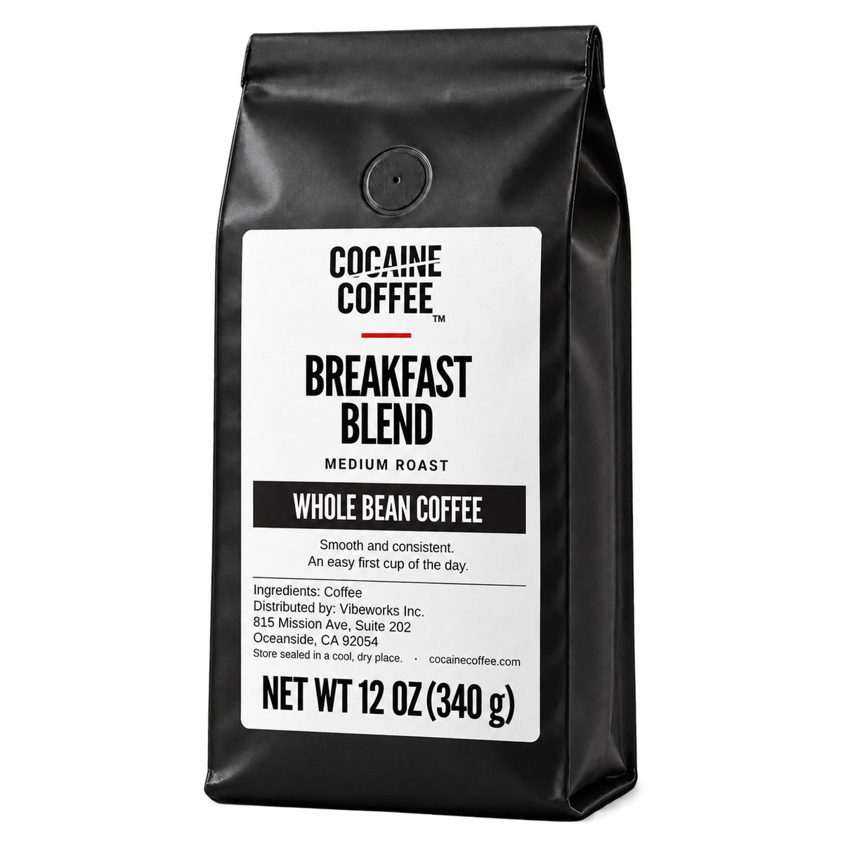 Cocaine Coffee Breakfast Blend, 12 oz bag, medium roast