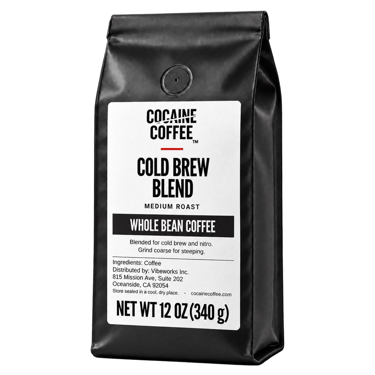 Cocaine Coffee Cold Brew Blend, 12 oz bag, medium roast