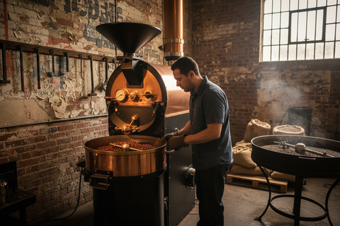 small batch roasting coffee beans in Ybor City 